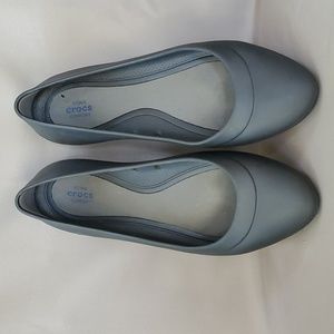 Crocs Lina Iconic Comfort Ballet Flats Gray Size 8